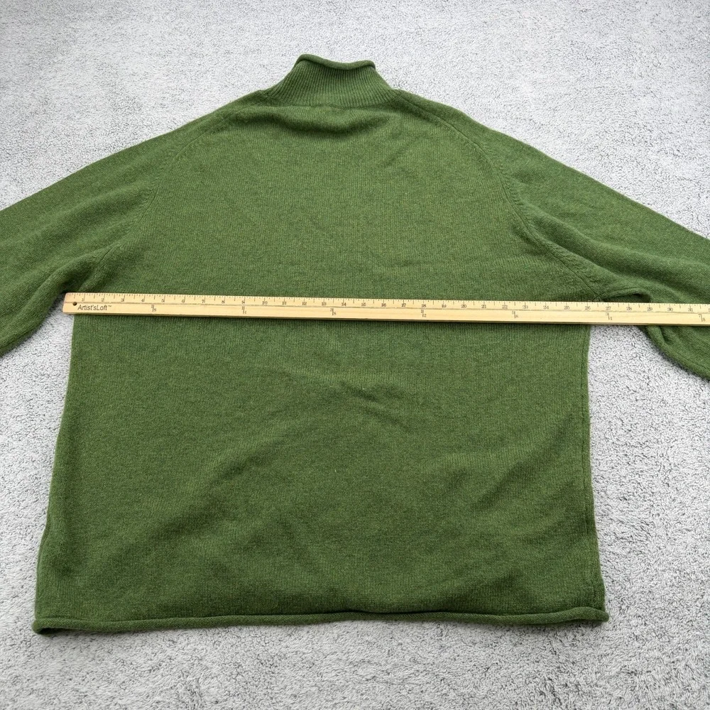 Orvis Roll Neck Sweater Mens XL Green Lambswool Sleeve Knit Preppy Pullover VTG